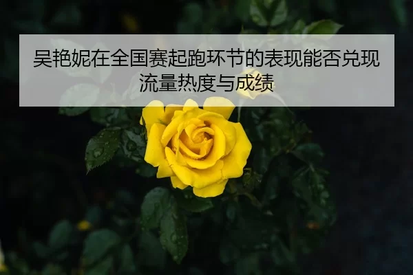 吴艳妮在全国赛起跑环节的表现能否兑现流量热度与成绩